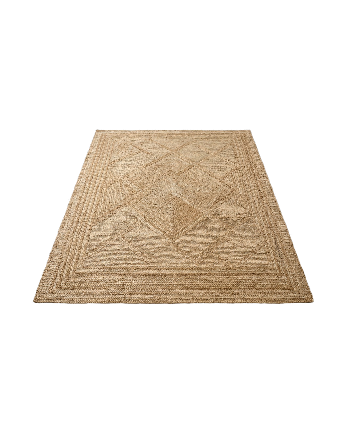 A handwoven natural jute rug